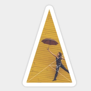 Air Umbrella Girl Geometric Photography Sticker